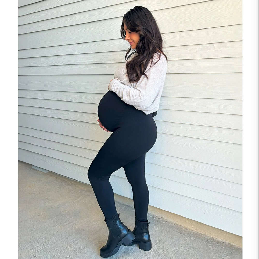 Lasora Women's Black Maternity/PostPartum Leggings